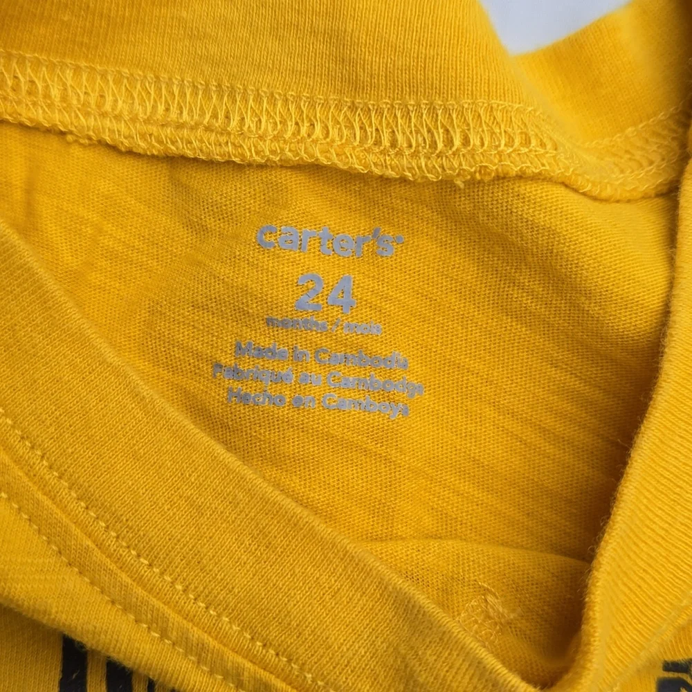 Carters Daddy's Sidekick Yellow Long-Sleeve Baby One-Piece